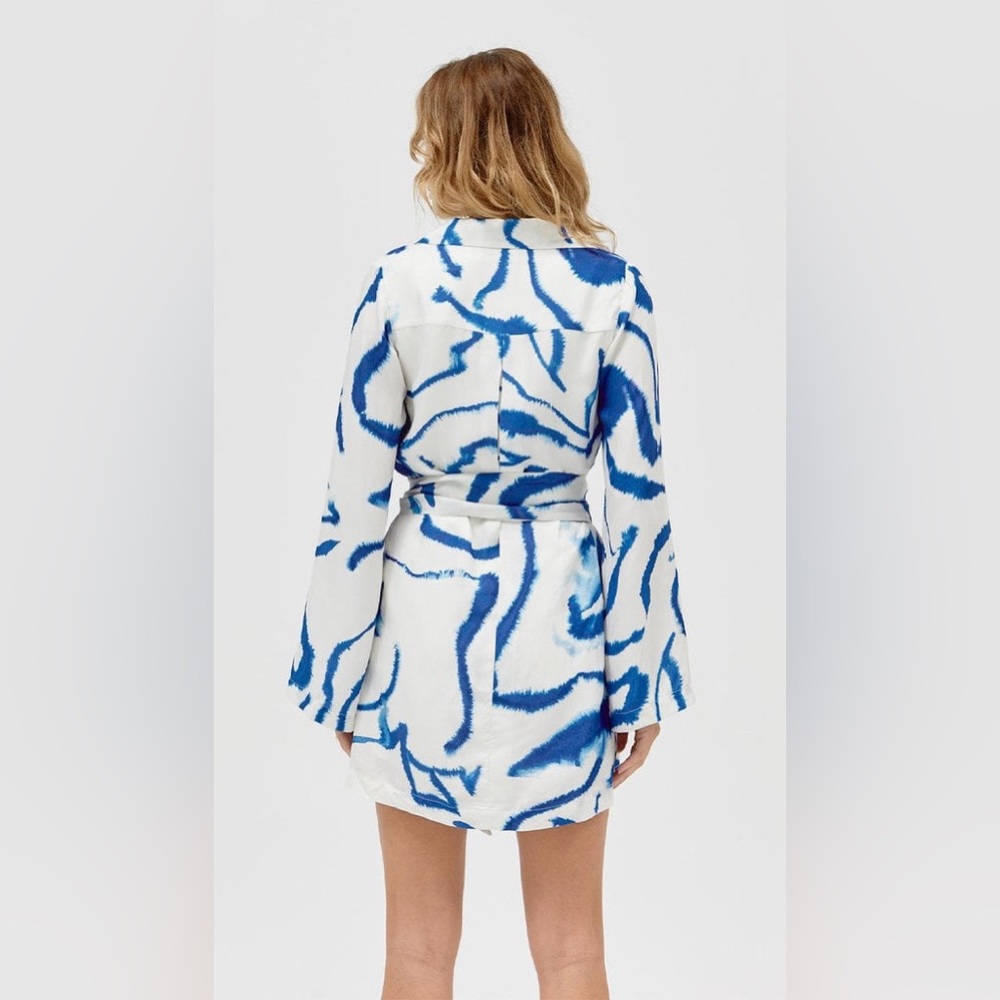 SOVERE V-Neck Wrap Dress In Blue Tide (Bought at Anthropologie) - Picture 13 of 15